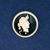 Sale! Cameo Brooch in Golden Metal with Enamel 34mm +