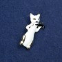 Sale! Brooch Cat and Violin Golden Metal and Enamel 40x15mm +