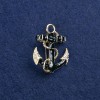 Sale! Anchor Brooch in Gold-Tone Metal with Enamel and Pearl Embellishments, 31x26mm +