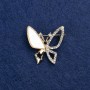 Clearance! Butterfly Brooch with Pearlized Shell and Rhinestones 27mm +