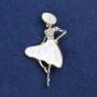 Sale! Lady in a Hat Brooch in Golden Metal, Pearl and Rhinestones 48x27mm +