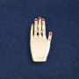 Clearance Brooch 'Hand' in Golden Metal and Enamel 44x21mm +
