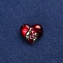 Sale! Heart Brooch in Golden Metal and Enamel 20x18mm +