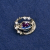 Sale! Planet Brooch with golden metal, enamel and rhinestones 22×24mm +
