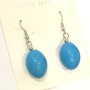 Earrings - Blue Turquoise Pendant 45x15mm