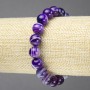 Elastic natural faceted agate bracelet, purple agate, smooth round beads, 10mm diameter+