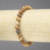 Elastic bracelet with natural stone Jasper scenic smooth beads, 6mm diameter+