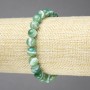 Elastic bracelet with natural green cabochon agate bead bracelet, 8mm diameter