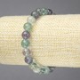 Elastic Bracelet Natural Stone Fluorite Smooth Bead, 8mm diameter+
