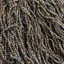 Beads Czech Crystals on Thread Assorted Gray Transparent + Gold Plating Geometric Rondelle, diameter 3×2.5mm + -, length 36cm