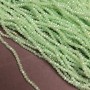 Beads Czech Crystal Green Tea Matte Faceted Rondelle Beads on Fishing Line, 3x2.5 mm, 36 cm length