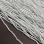 Beads Czech Crystal Pearl Matte on a Thread with Petrol Iridescent Grenade Rondelle, diameter 3x2.5 mm + -, length 36 cm +