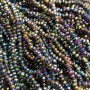 Beads Czech Crystal on thread with fuel spray polished roundel, diameter 3×2.5 mm + -, length 36 cm +
