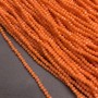 Beads Czech Crystal Carrot Orange Matte Faceted Rondelle on Thread, diameter 3×2.5mm + -, cord length 36-38cm +