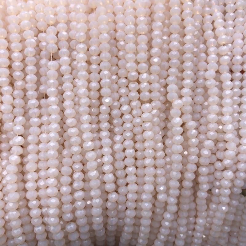 Cornelian Czech Crystal beads on monofilament, peach matte faceted rondelle, diameter 3×2.5 mm + -, length 36-38 cm +