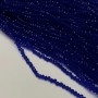 Beads Czech Glass Crystal on Thread Dark Blue Transparent Faceted Rondelle, diameter 3x2.5mm + -, cord length 36-38cm +
