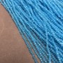 Blue Matte Czech Crystal Beads on a Thread, Blue Matte Rondelle, 3x2.5 mm, with '-' length 36-38 cm +