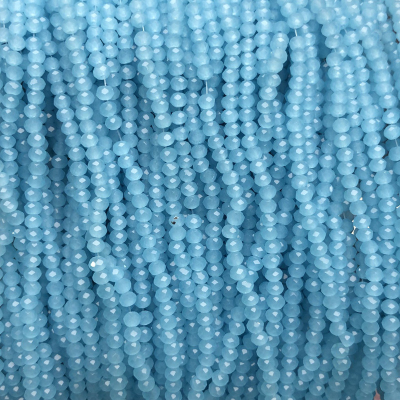 Beads Czech Crystal on fishing line, sky matte faceted rondelle, diameter 3x2.5 mm + -, length 36-38 cm +