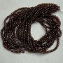 Beads Czech Crystal on thread brown transparent faceted rondelle, diameter 3.5x3mm + -, length 32cm +