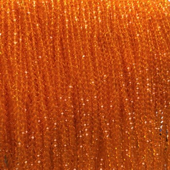 Beads Czech Crystal on Thread Orange Transparent Faceted Rondelle, diameter 3x2.5 mm + -, length 36-38 cm +