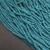 Turquoise Matte Beads from Czech Crystal on Bead String, Turquoise Matte Rondelle 3.5×3 mm +-, length 36-38 cm +