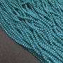Turquoise Matte Beads from Czech Crystal on Bead String, Turquoise Matte Rondelle 3.5×3 mm +-, length 36-38 cm +