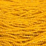 Beads Czech Crystal on Thread Corn Yellow Matte Granulated Rondelle, diameter 3.5×3mm +-, length 36-38cm +