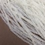 Beads Czech Crystal on thread Milky transparent faceted rondelle, diameter 3.5x3mm +-, length 36-38cm +