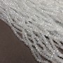 Beads White Czech Crystal round faceted rondelle on thread, 3.5x3mm, length 36-38cm