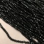 Beads Czech Crystal on a thread Black matte faceted rondelle, diameter 3.5x3mm +-, cord length 36-38cm +