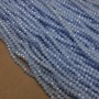 Blue Matte Czech Crystal Beads on Thread with Faceted Rondelle, 3.5x3mm +-, 36-38cm length +