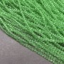 Beads Czech Crystal on thread salad green transparent faceted rondelle, diameter 3.5x3mm + -, length 36-38cm +
