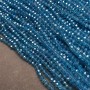 Beads Czech Crystal on wire blue-green transparent with gasoline drilled rondelle, diameter 3.5×3 mm ±, length 36–38 cm ±