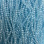 Czech Crystal Beads on Thread, Blue Transparent Faceted Rondelle, 3.5x3mm plus length 35m +