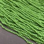 Lime Matte Czech Crystal Beads on Thread, Briolette Rondelle 3.5×3 mm +-, 36-38 cm +