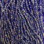 Beads Czech Crystal on thread blue with gasoline finish, faceted rondelle, diameter 3.5×3 mm +-, length 33 cm +