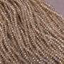 Czech Crystal Beads on Thread Salmon Transparent with Gasoline Toned Faceted Rondelle, Ø 3.5×3 mm + -, length 36–38 cm +