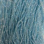 Beads Czech Crystal on Thread Blue Transparent with Petrol Shine Beveled Rondelle, diameter 3.5x3mm + -, length 36m +