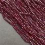 Beads Czech Crystal on fishing line burgundy matte faceted rondelle, diameter 3.5×3 mm +-, length 36-38 cm +