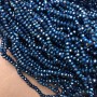 Beads Czech Crystal on thread with blue coating, faceted rondel, diameter 3.5×3 mm + -, length 33 cm +