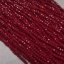 Beads Czech Crystal on Thread Dark Red Matte Faceted Rondelle, diameter 3.5×3mm + -, length 36-38cm +