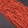 Beads Czech Crystal on Thread Orange Carrot Matte Faceted Rondelle, 3.5x3mm + -, length 36-38cm +