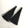 Black Brush Bead Cap 6cm (length) - Pair
