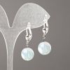 Earrings Moonstone (Synthetic) Smooth Bead, 12mm diameter ±, length 32mm ±