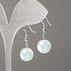 Moonstone Earrings (synthetic) smooth ball, diameter 12mm±, length 34mm±