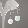 Moonstone Earrings (synthetic) smooth ball, diameter 12mm±, length 34mm±