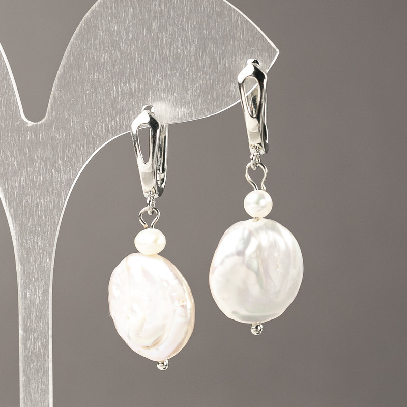 Natural Baroque and Freshwater Pearls Earrings 45x17mm+