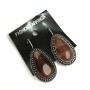Clearance Carnelian Earrings in a Bezel 'Dot Cross' Stone 'Drop' 3×2 cm, total length 4 cm