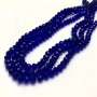 Beads Czech Crystal on Thread Dark Blue Transparent Faceted Rondelle, 6x4.5 mm + -, thread length 38-40 cm +