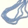 Beads Czech Crystal on Thread Blue Matte Faceted Rondelle, diameter 6x4.5 mm +-, length 38-40 cm +